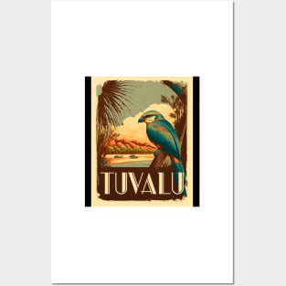 Tuvalu Vintage Travel Art Poster Posters and Art